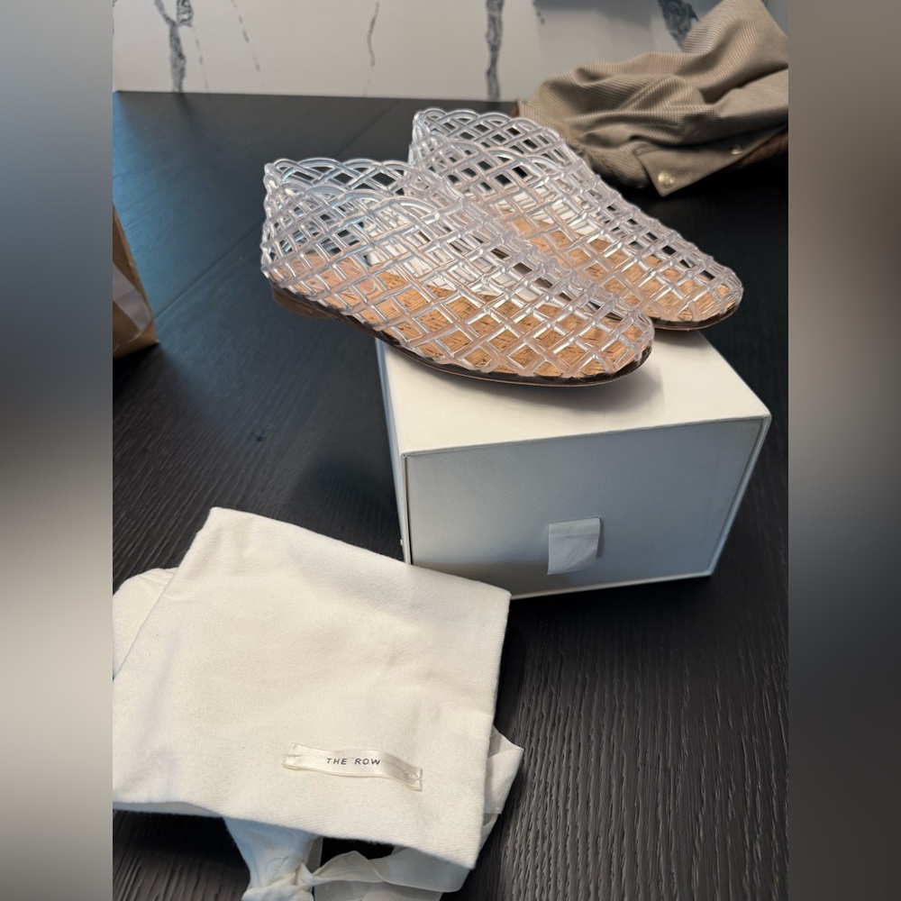 The Row Mara clear woven flats sz 37